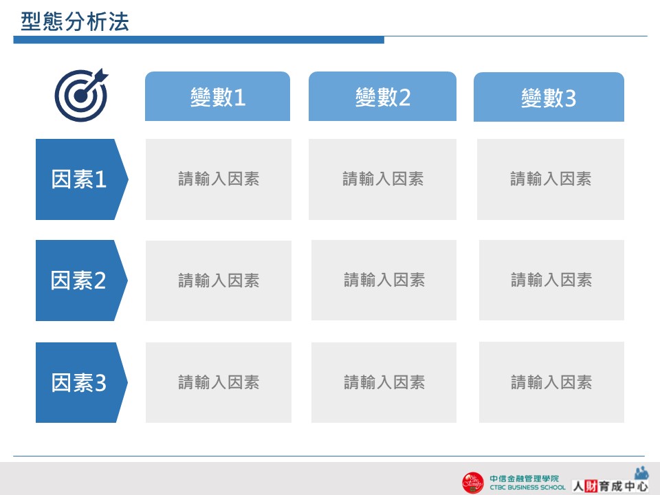 型態分析法 簡約素藍 企業用板