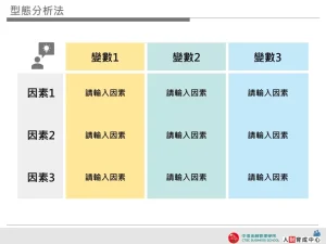 型態分析法 簡約彩色 設計用板