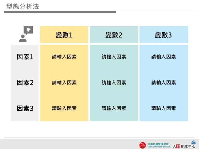 型態分析法 簡約彩色 設計用板
