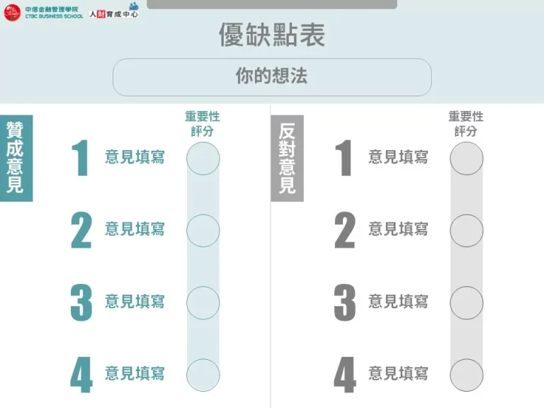 優缺點表 藍灰 企業用板