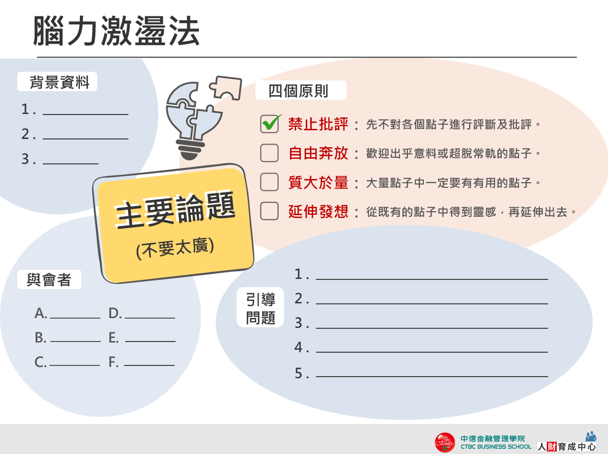 腦力激盪法 思緒便利貼風 設計用板