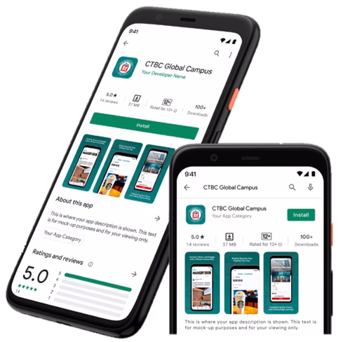 CBS Global Campus 手機畫面示意圖