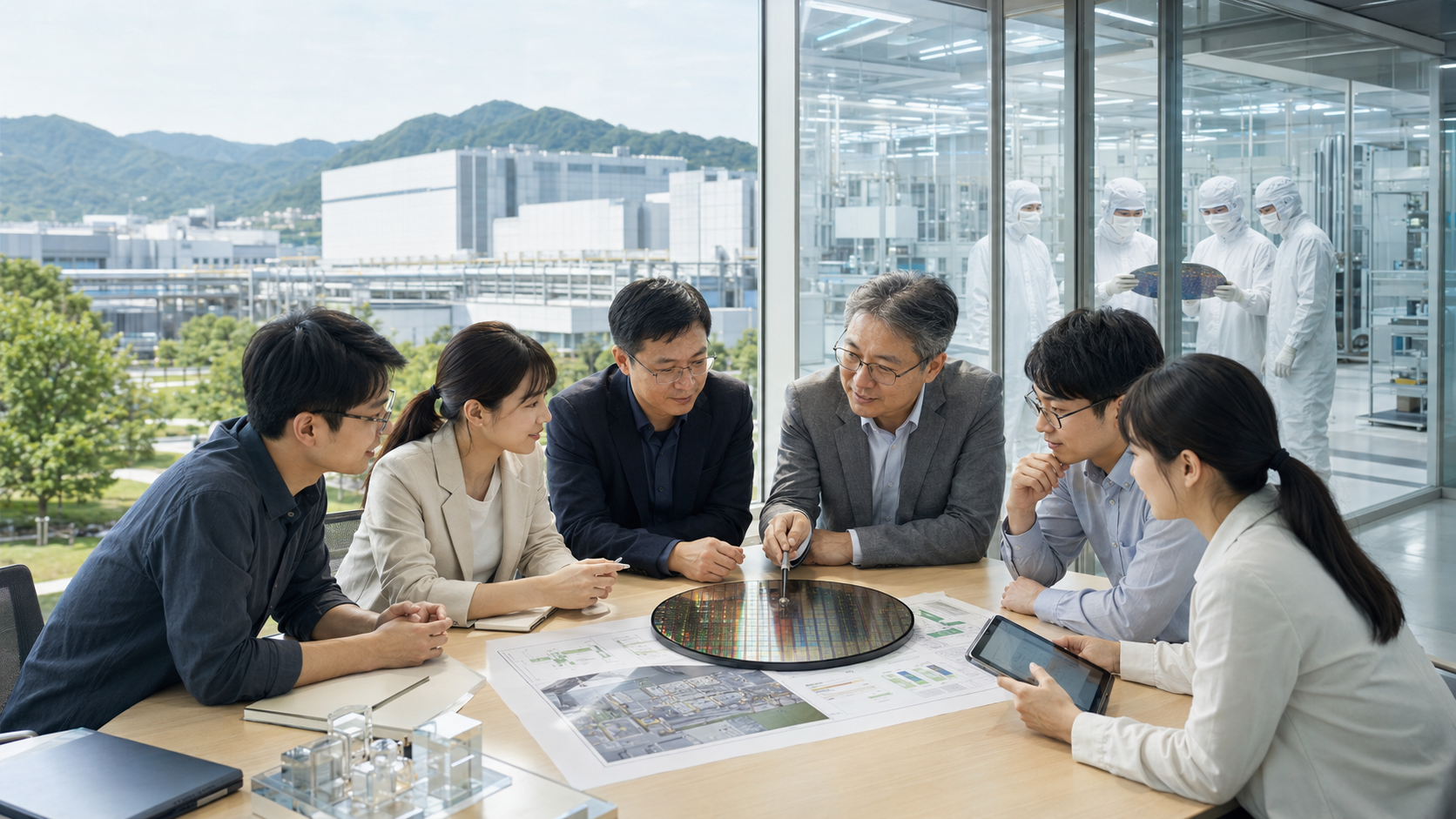 台積電熊本廠、九州半導體聚落與台日產學人才合作示意圖