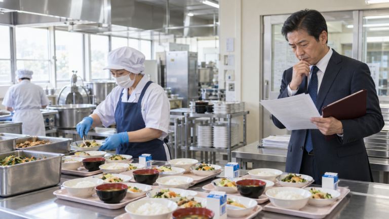 日本營養午餐廚房與公共採購人員檢視團膳合約成本